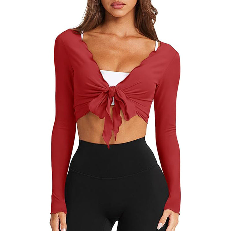 Women's Slim Fit Knot Fashion Long Sleeve Knitwear