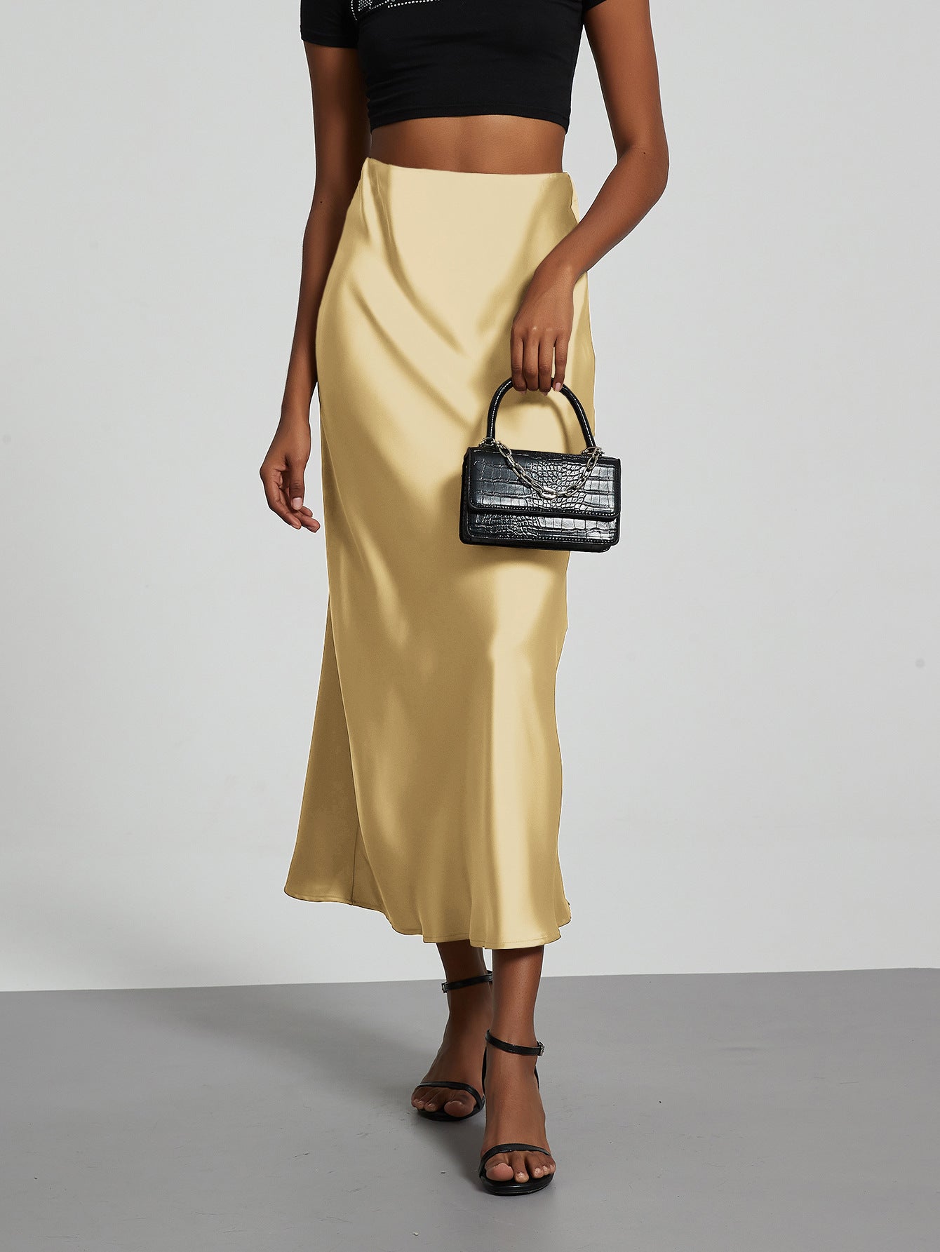 Classic Durable Slouchy Women's Elegant Satin Skirt