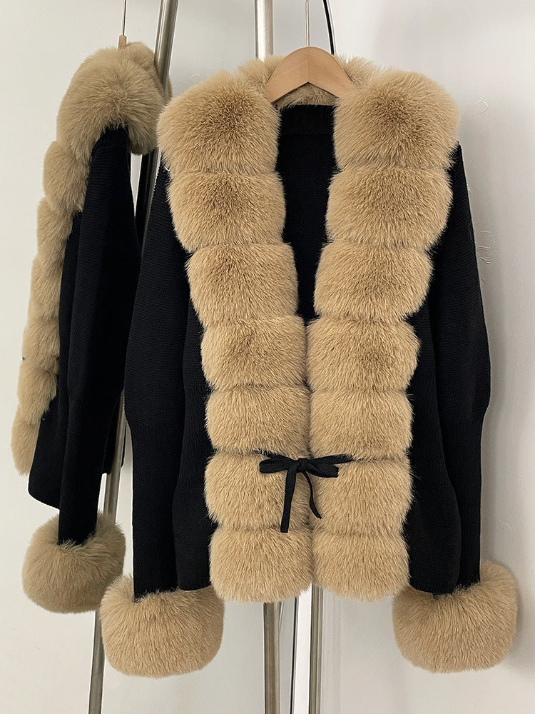 Fashion Beautiful Women's Fur Imitation Fox Coats