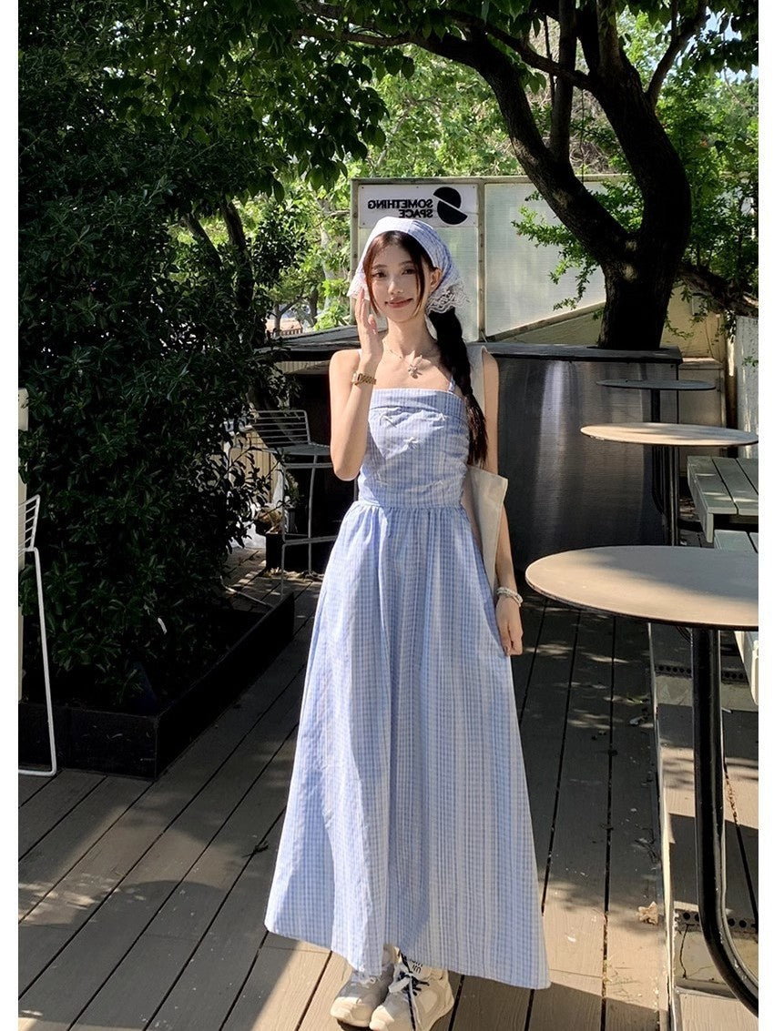 Women's Bandeau Sling For Summer French Style High-grade Waist Slimming Seaside Dress
