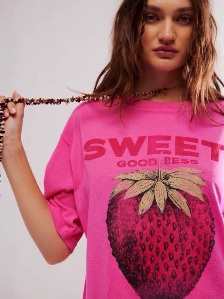 Women's Summer Printed Casual Round Neck Women's T-shirt