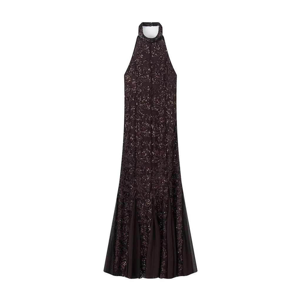 Women's Summer Fashionable Sequins Hanging Collar Small Clothing