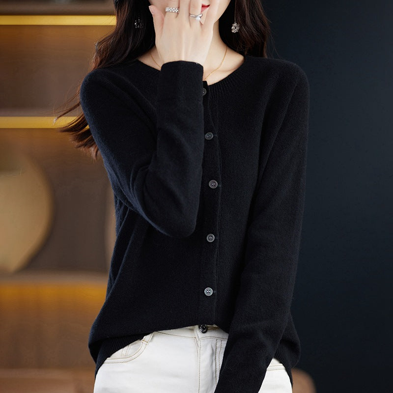 Women's Neck Knitted For Autumn Loose Long Sleeve Bottoming Women's Sweater