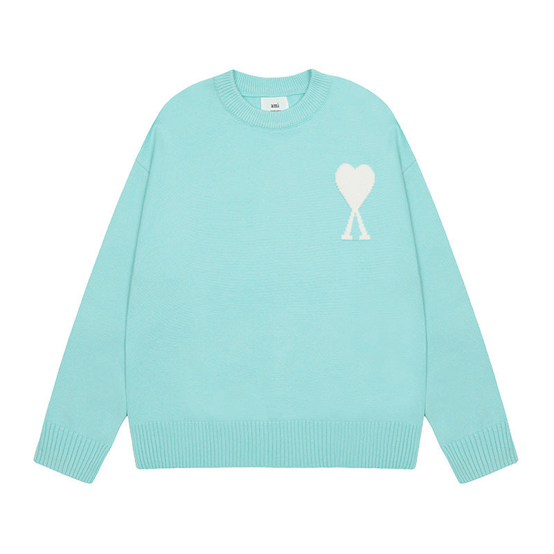Round Neck Small Love Fashion Female Couple Loose Long Women's Sweater