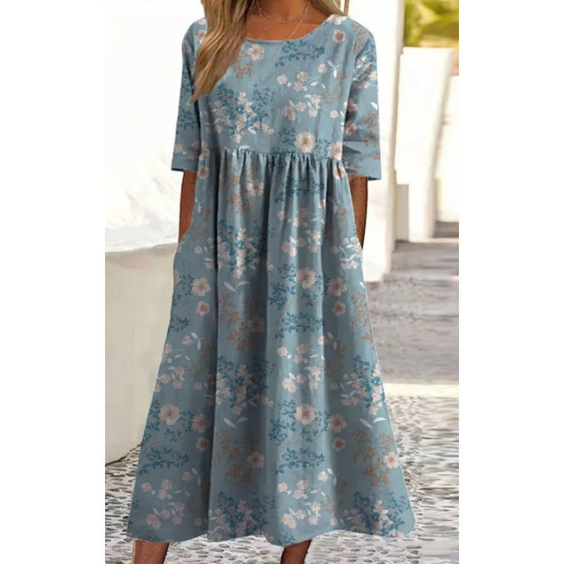 New Women's Summer Loose Fashion Printing Dress