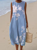 Women's Floral Element Shading Digital Printing Loose Casual Dress