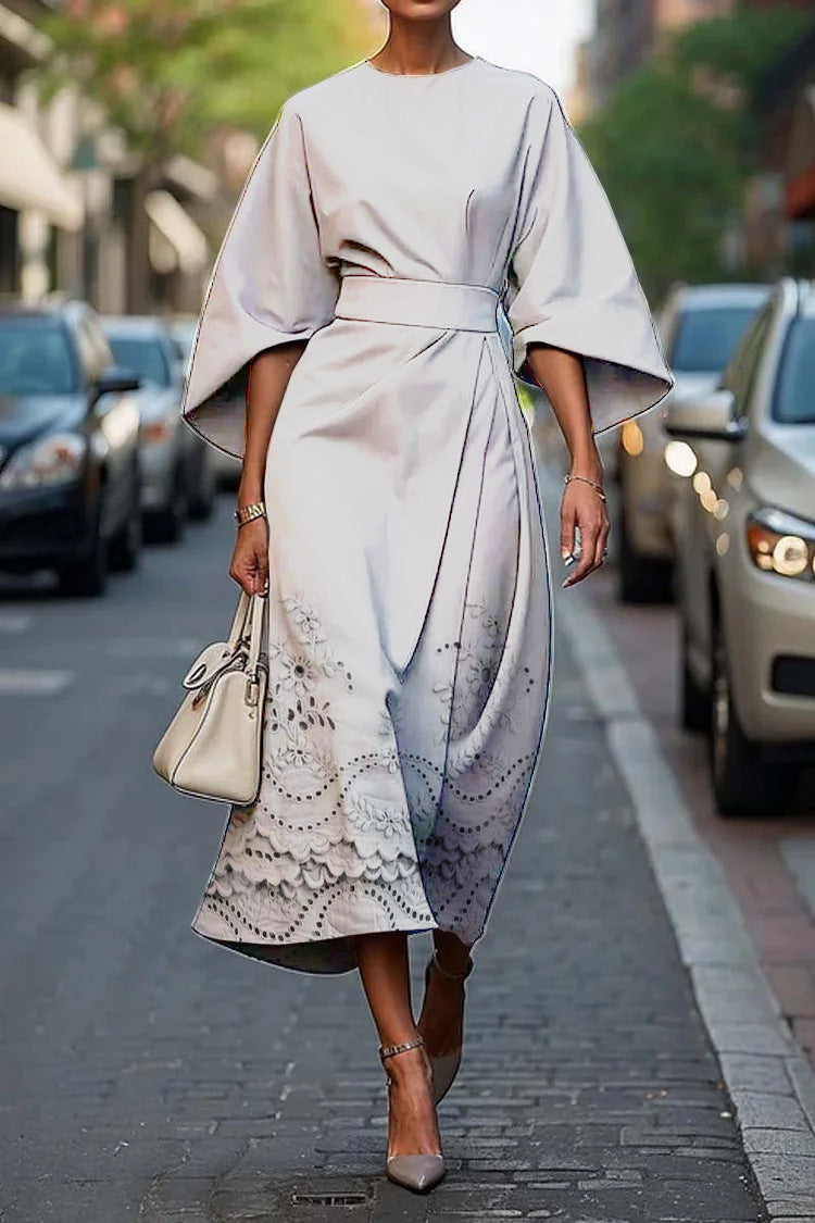 Classy Women's Floral Ocean Eternal Elegant Dress