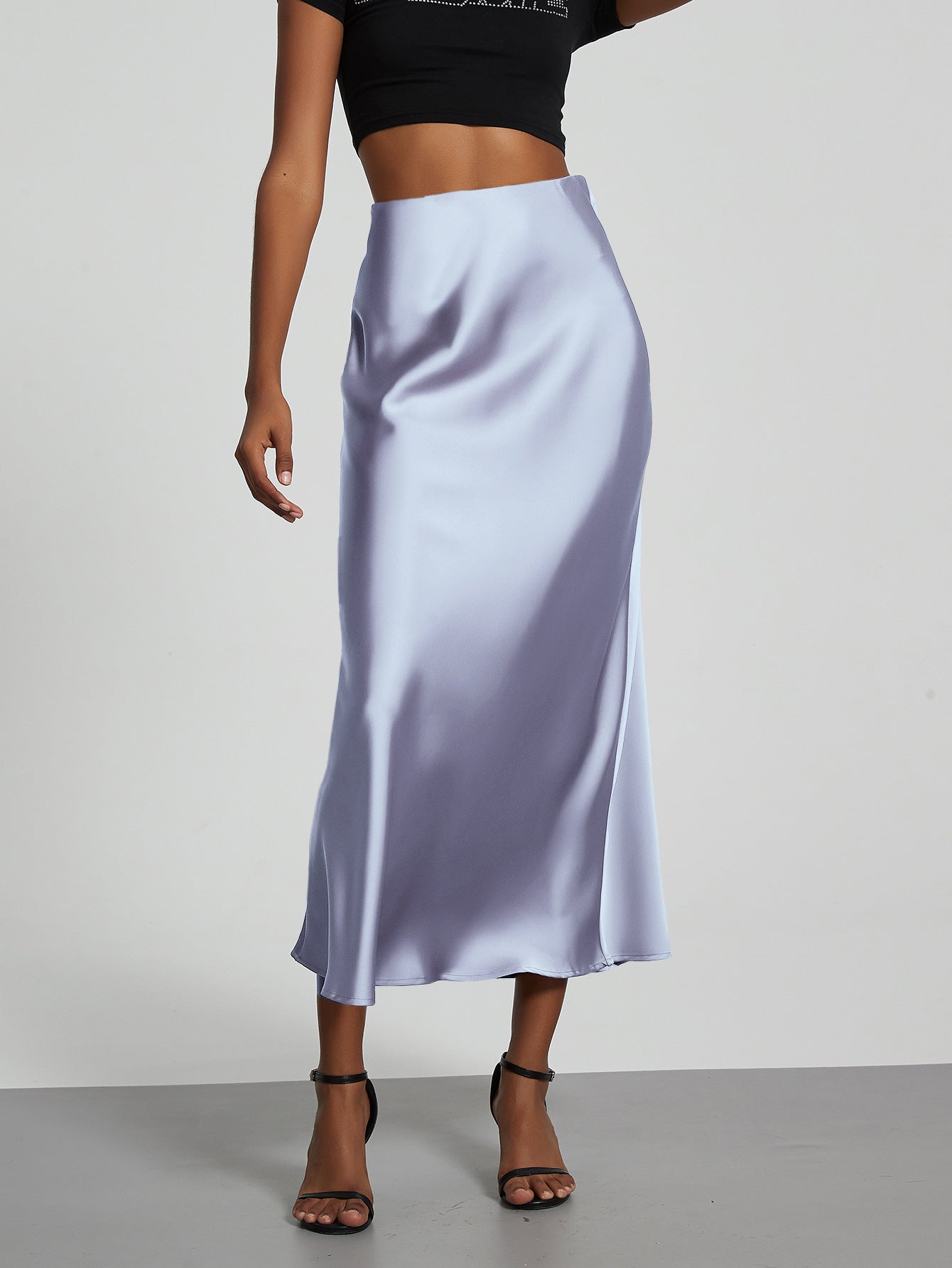 Classic Durable Slouchy Women's Elegant Satin Skirt