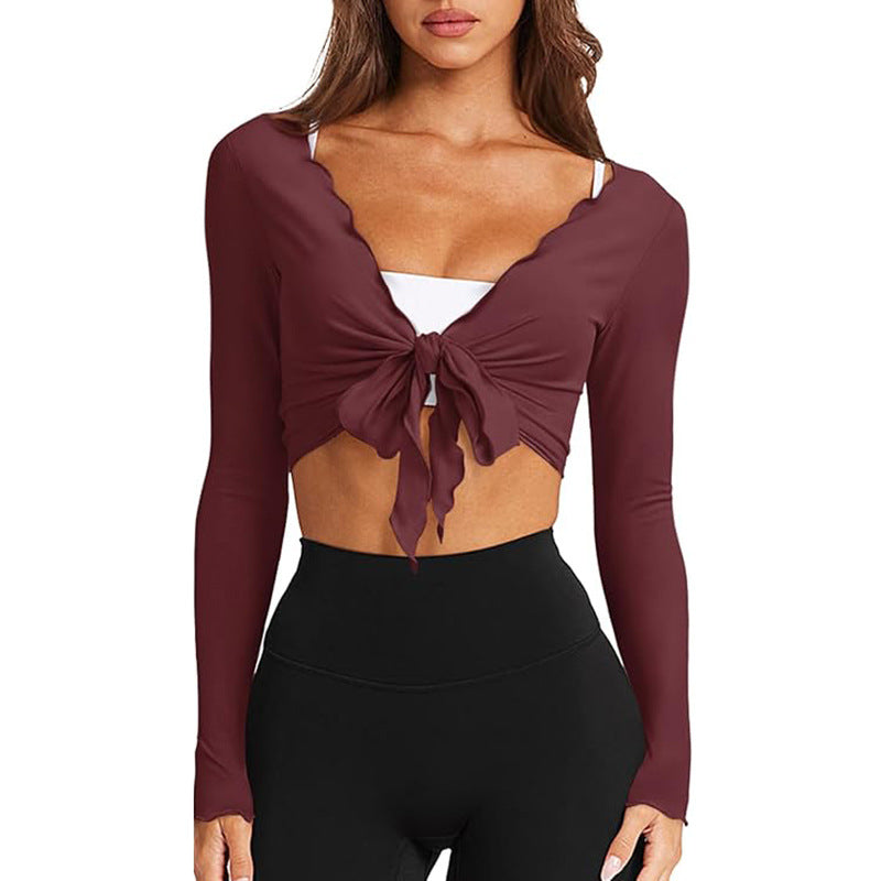 Women's Slim Fit Knot Fashion Long Sleeve Knitwear