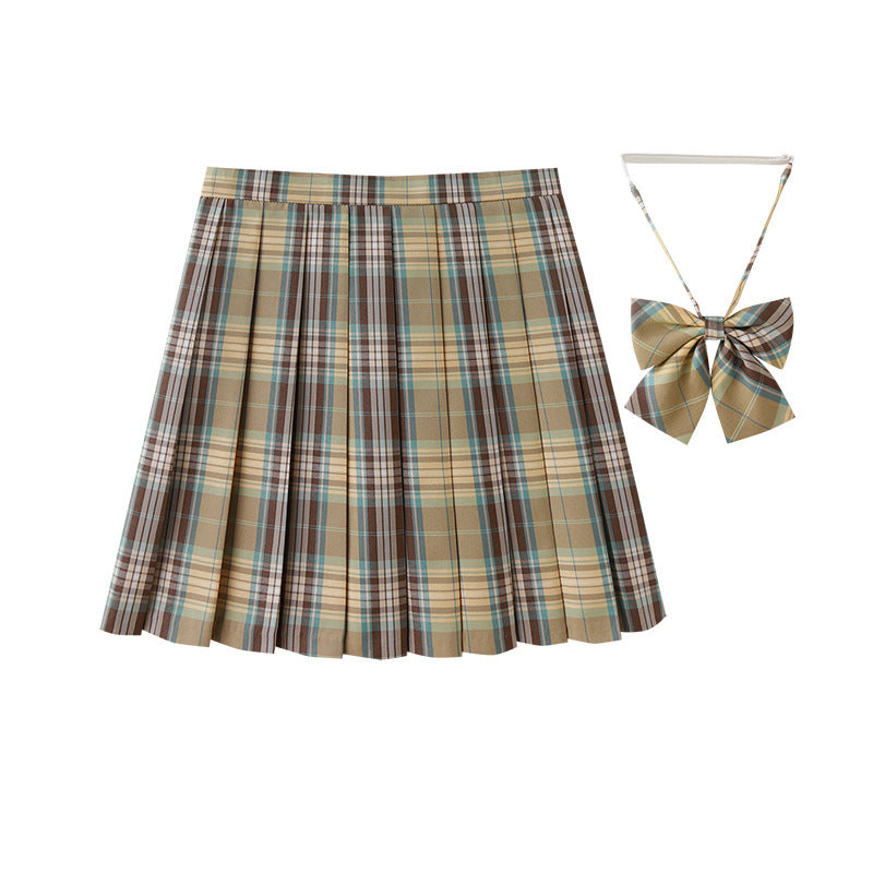 Women's Plaid Pleated Half-length High Waist Plus Size