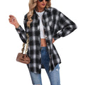 Women's Casual Boyfriend Style Loose Plaid Shirt Blouse