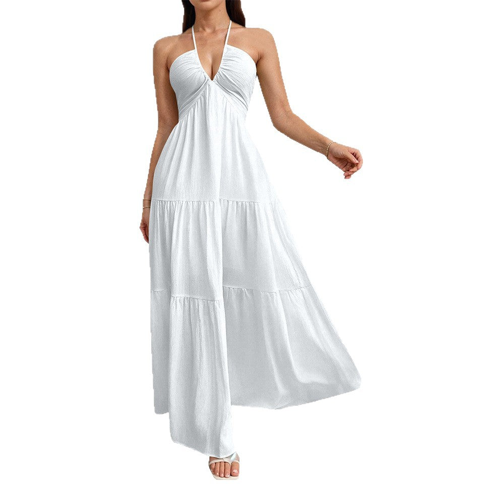 Unique Trendy Versatile Women's Summer Halter Dress