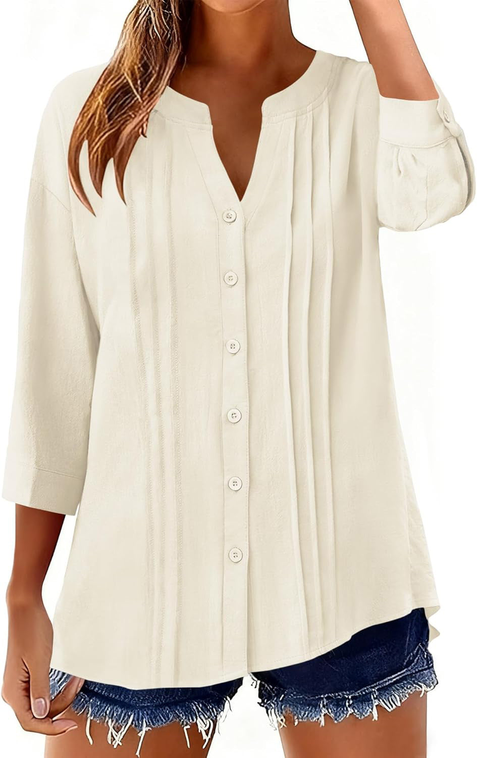 Fashion Casual Solid Color Half-open Collar Women's T-shirt