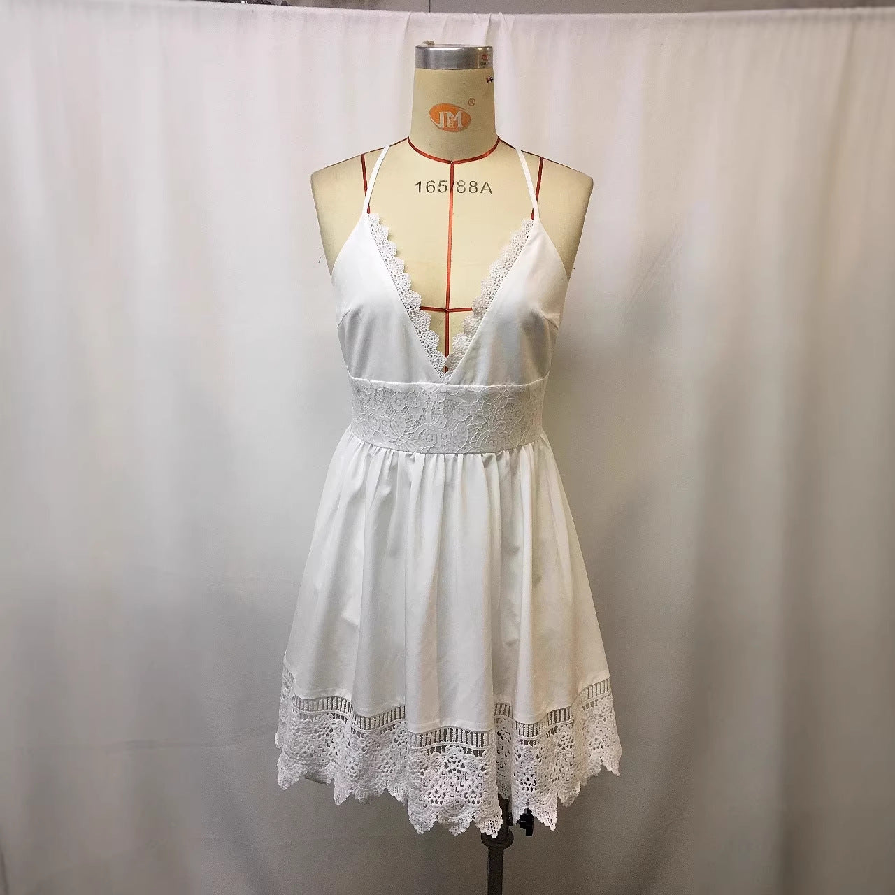 Code Elegant Bohemian Style White Lace Dress