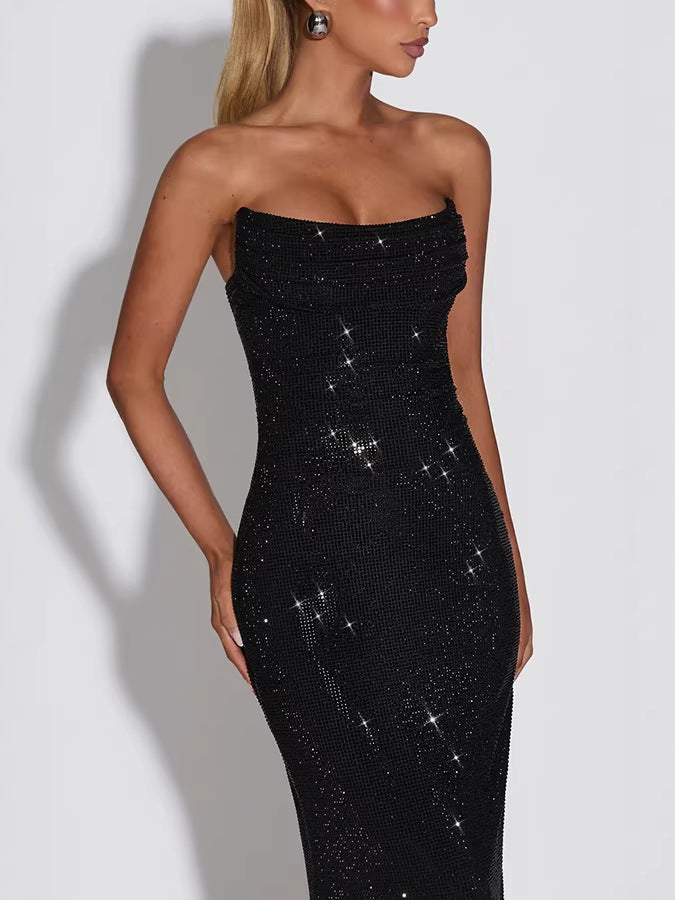 Versatile Cool Women's Sleeveless Sequined Long Dress