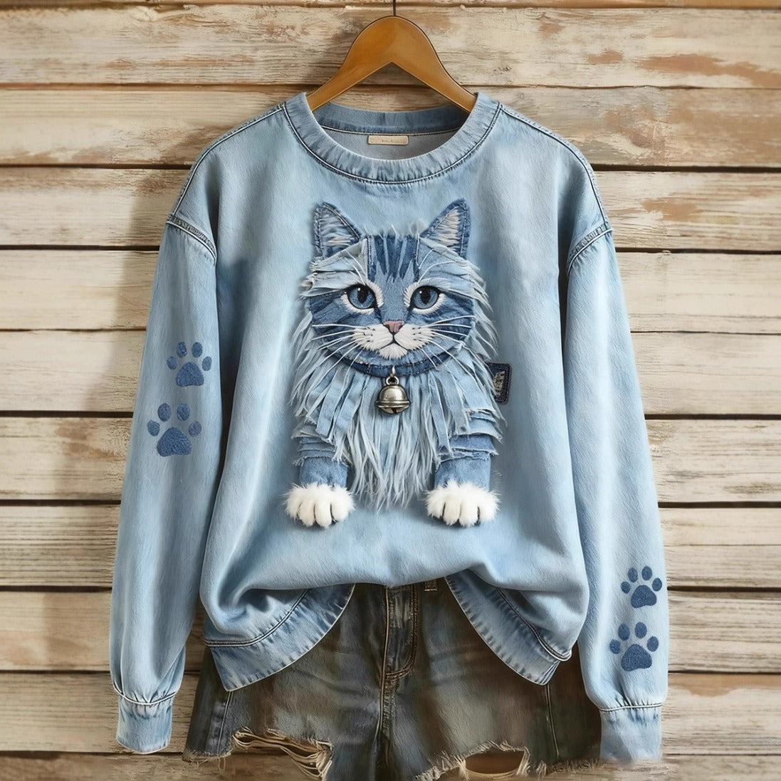 Digital Printing Cartoon Round Neck Long Sleeve Women's T-shirt