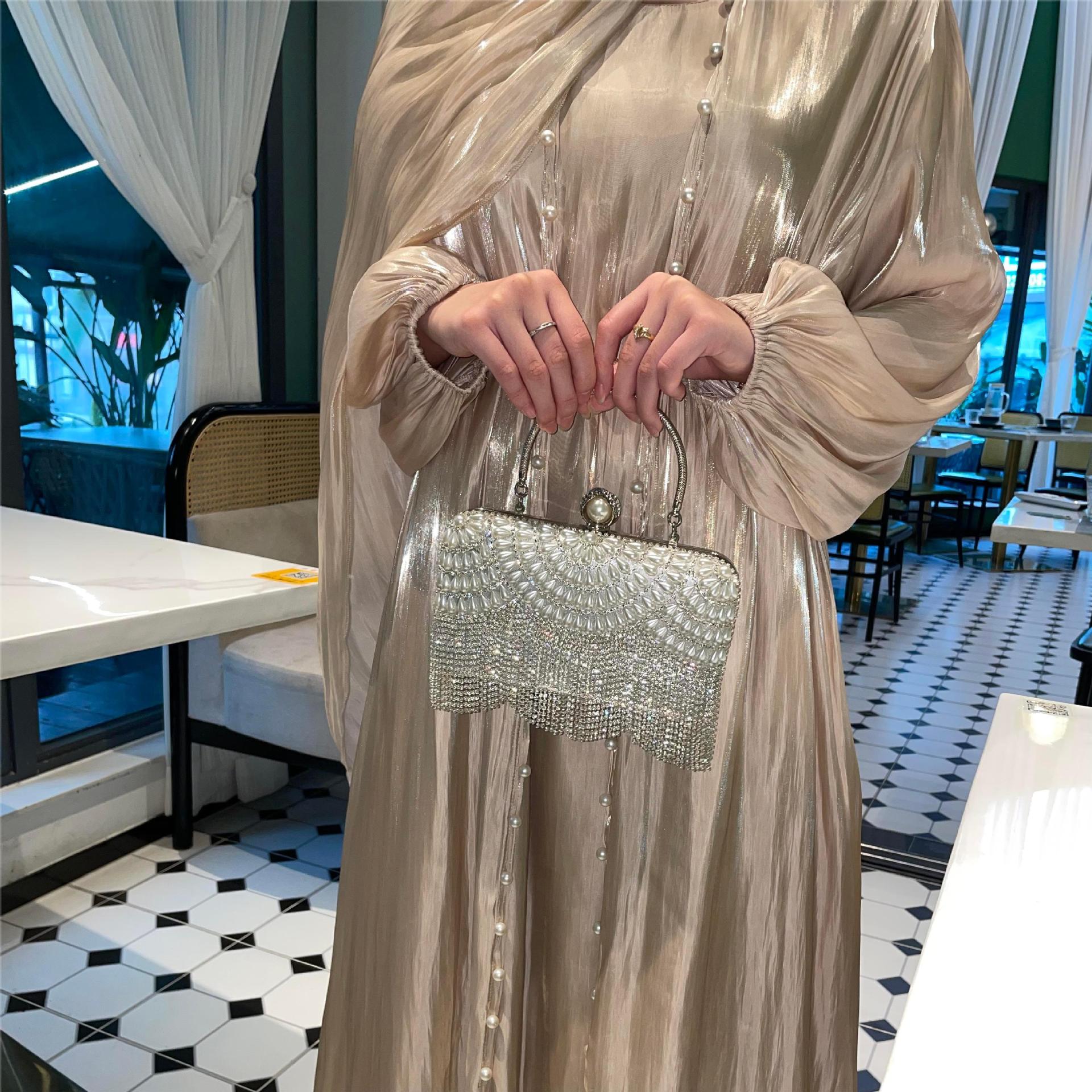 Stylish Women's Streamer Yarn Three-piece Long Dress