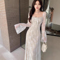 Long-sleeved Pure Desire Style Slim Fit Backless Dress