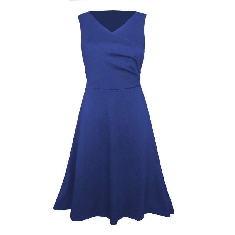 Women's Autumn Sleeveless Black Large Swing Dress