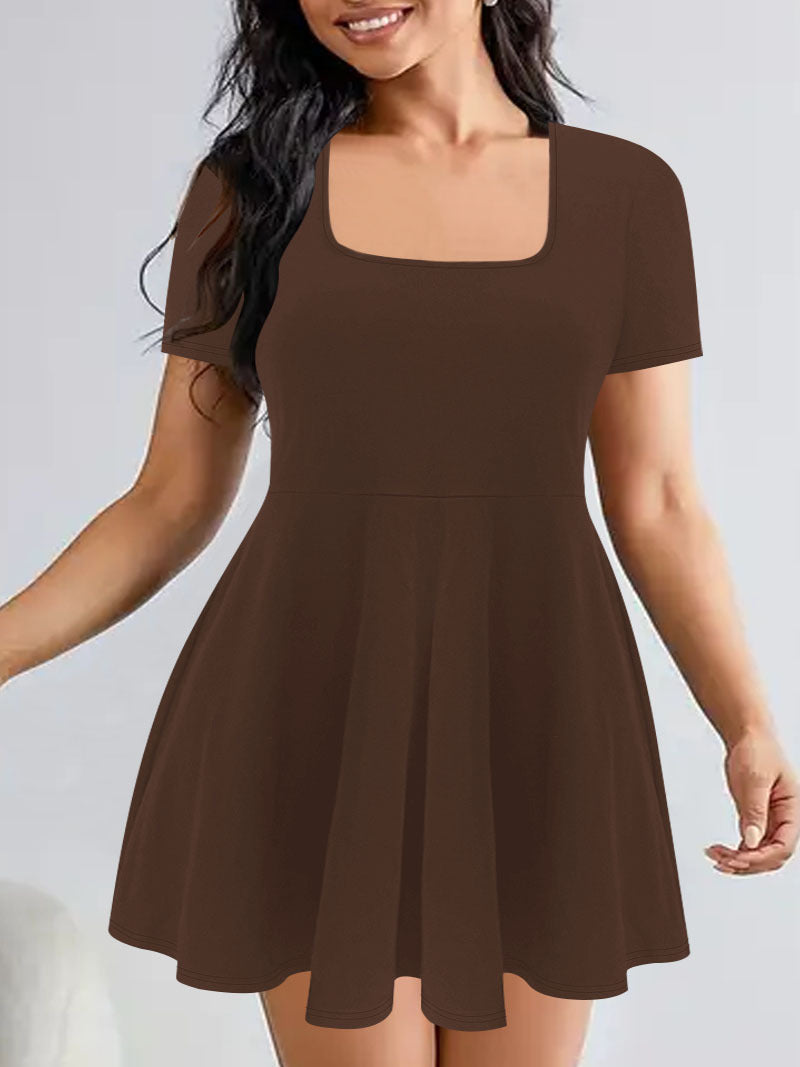 Women's Sexy Low Collar Waist Slimming Two-piece Dress