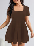 Women's Sexy Low Collar Waist Slimming Two-piece Dress