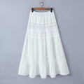 Summer Waist Holiday Lace Stitching Dress Skirts