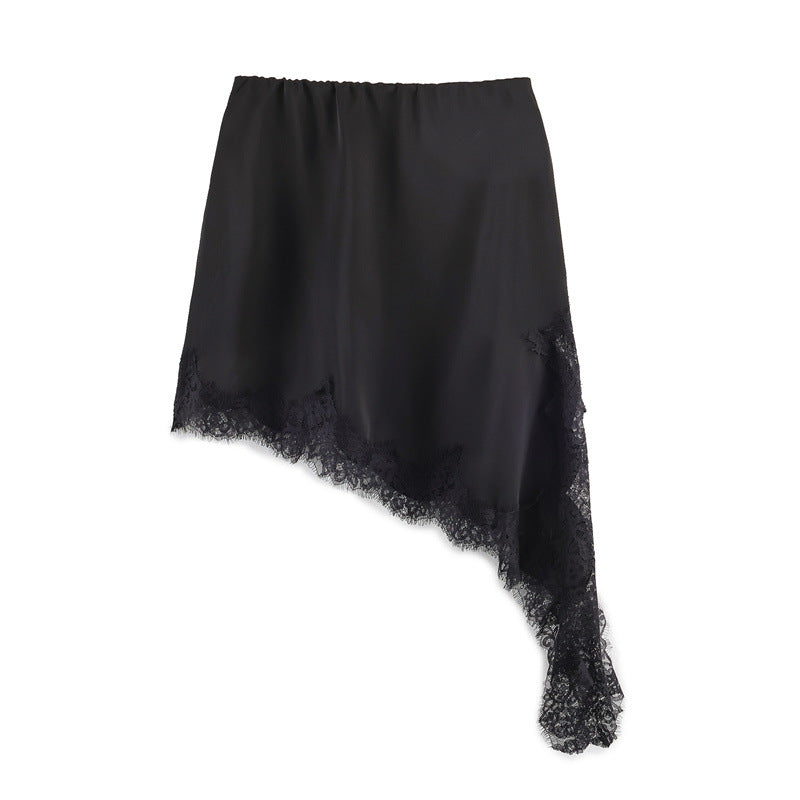 Women's Spring Fashion Sexy Hot Asymmetric Lace Skirt