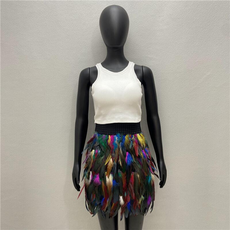 Classic Women's Feather Color Masquerade Fashion Skirts