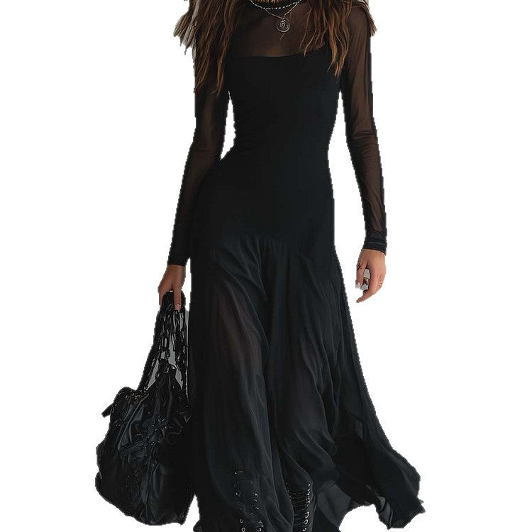 Beautiful Women's Sexy Elegant Mesh Stitching Dress