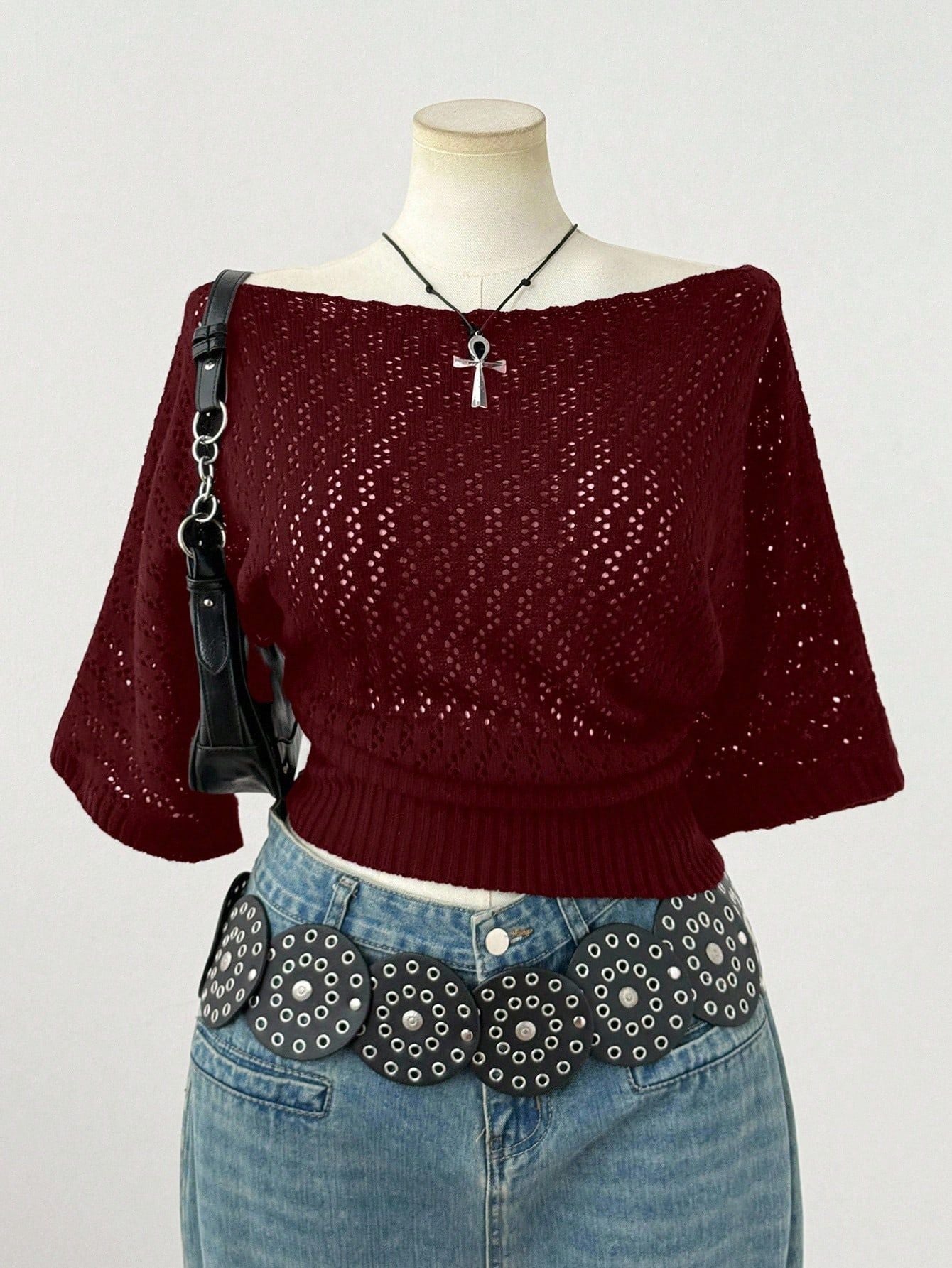 Women's French Style High-grade Hollow Wool Summer Slim Sweaters