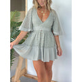 Women's Summer Lace Stitching Batwing Sleeve Dress