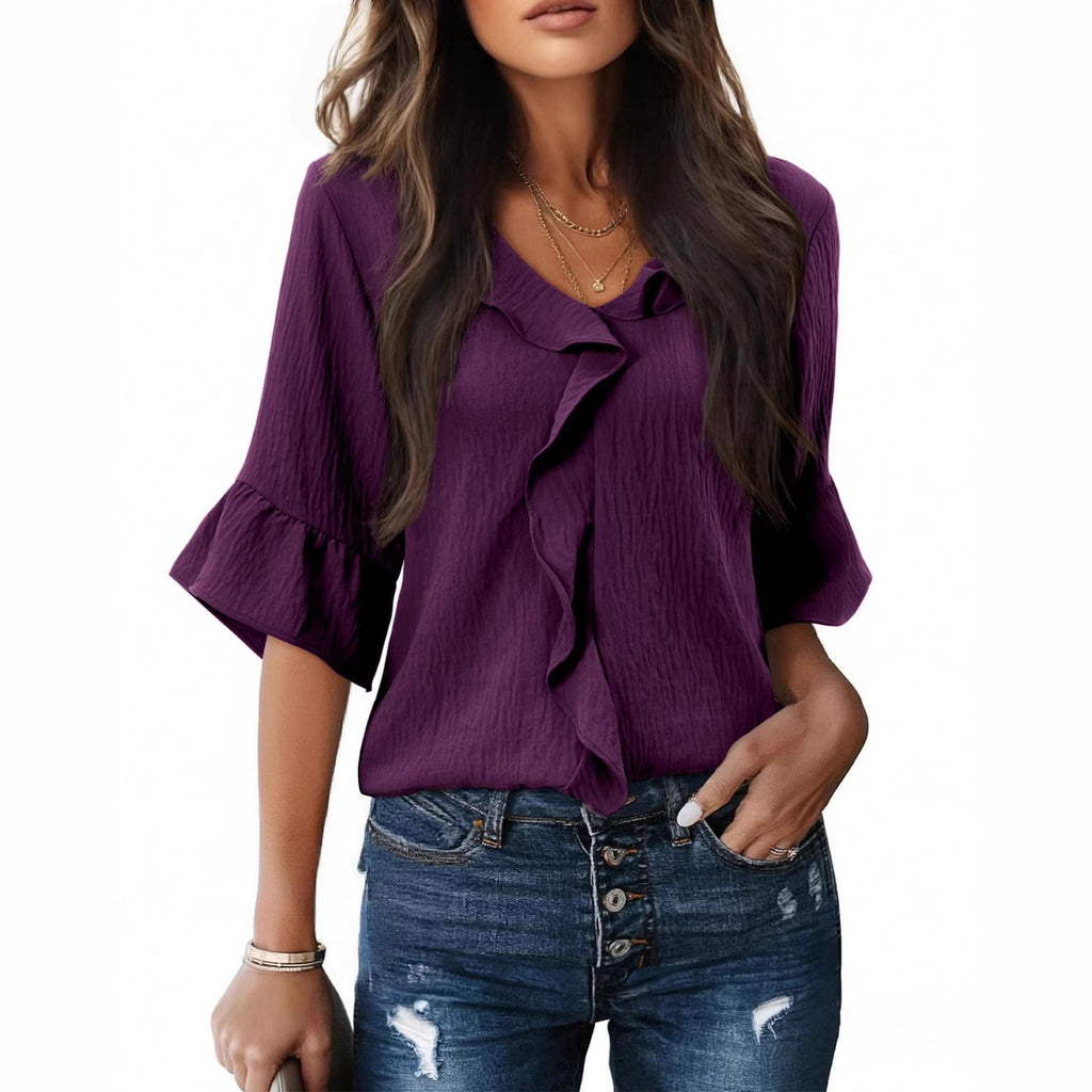 Versatile Popular Pretty Fashionable Ruffled Loose Tops