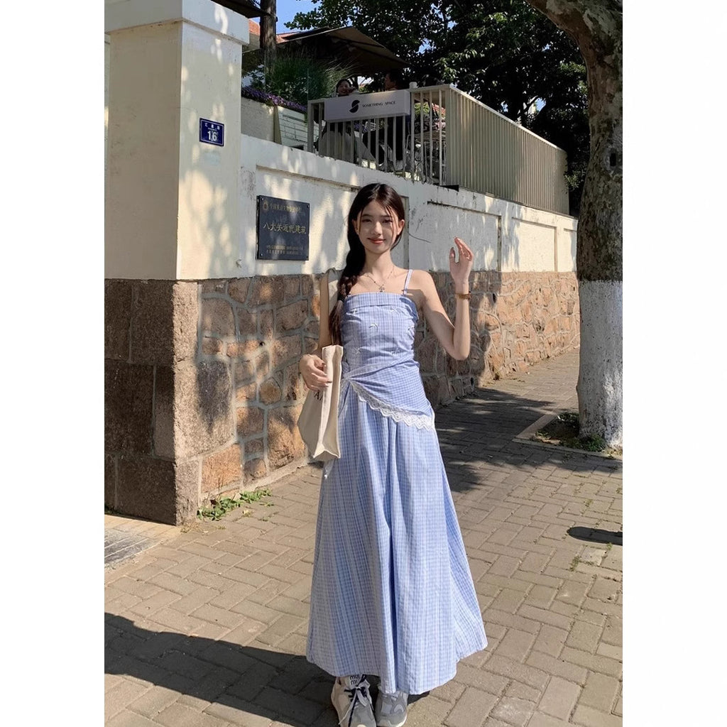 Women's Bandeau Sling For Summer French Style High-grade Waist Slimming Seaside Dress