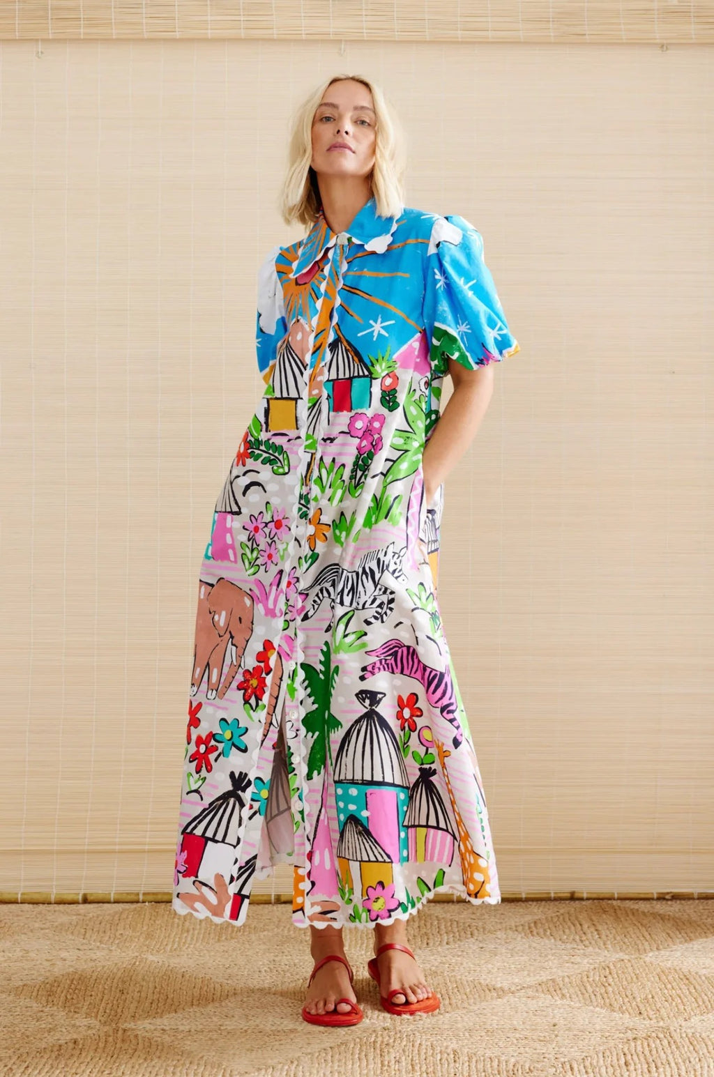 Creative Linen Personality Printed Shirt Collar Cardigans
