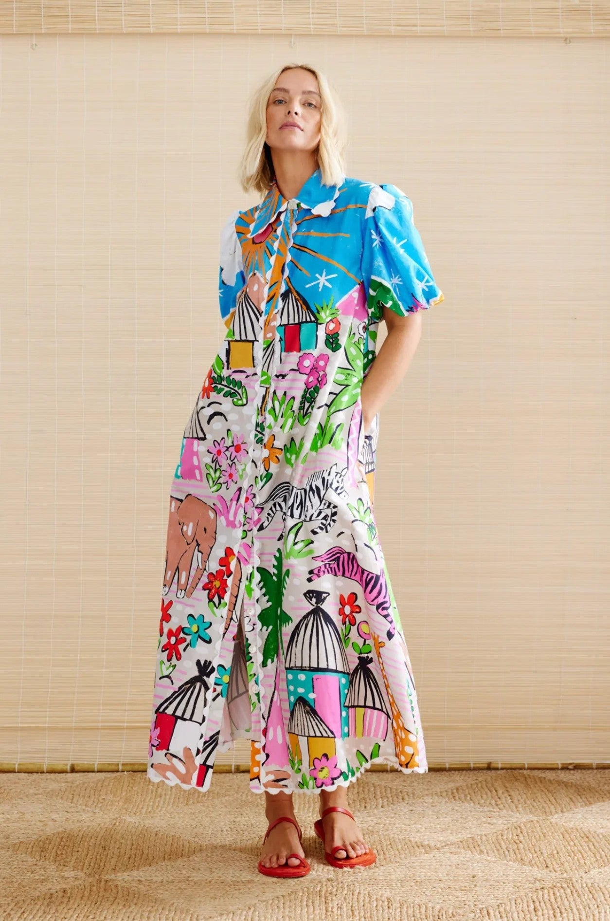 Creative Linen Personality Printed Shirt Collar Cardigans