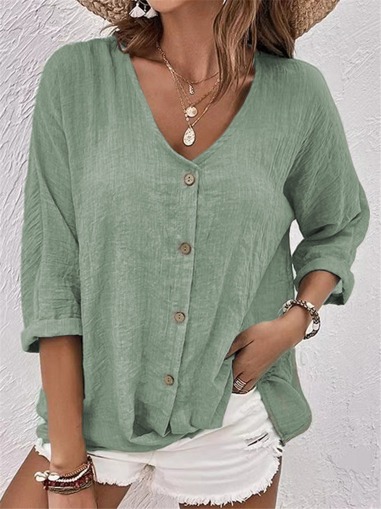 Women's Pullover Long Sleeve Loose Shirt Casual Tops
