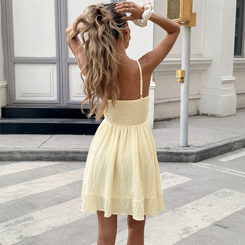 Summer Casual Vacation Style Solid Color Skirts