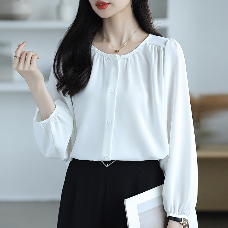 Women's Shirt Large Loose Leisure Slimming Belly Covering Elegant Blouse