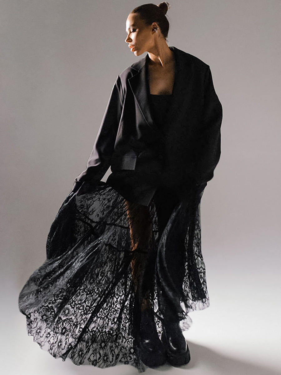 Female Dress Black Sexy Lace High Waist Skirt
