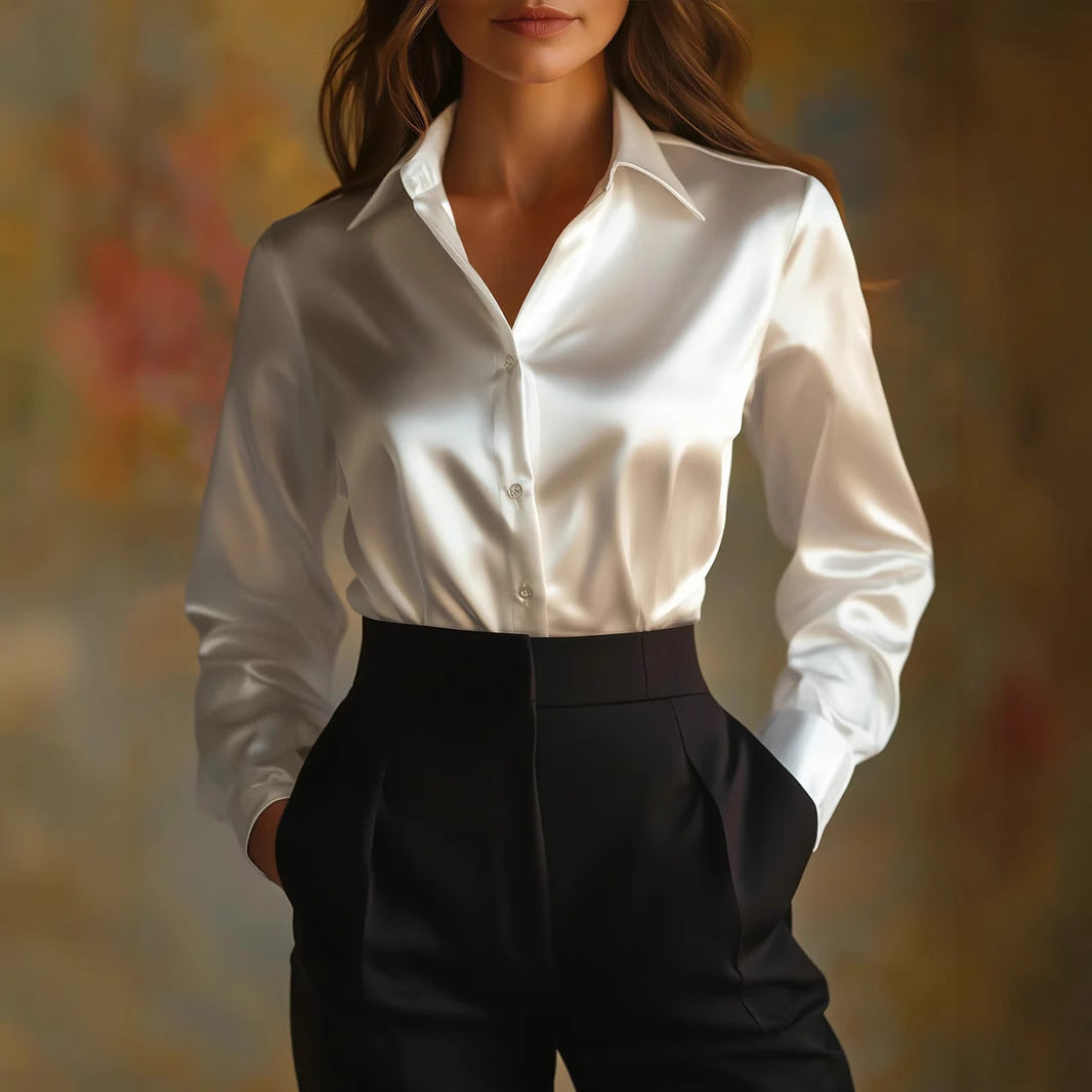 Women's Solid Color Fashion Elegant Long Sleeve Blouse