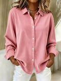 New Graceful Women's Corduroy Casual Shirt Blouse