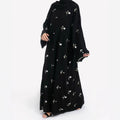 Robe Pullover Flower Print Cuff Embroidered Dress