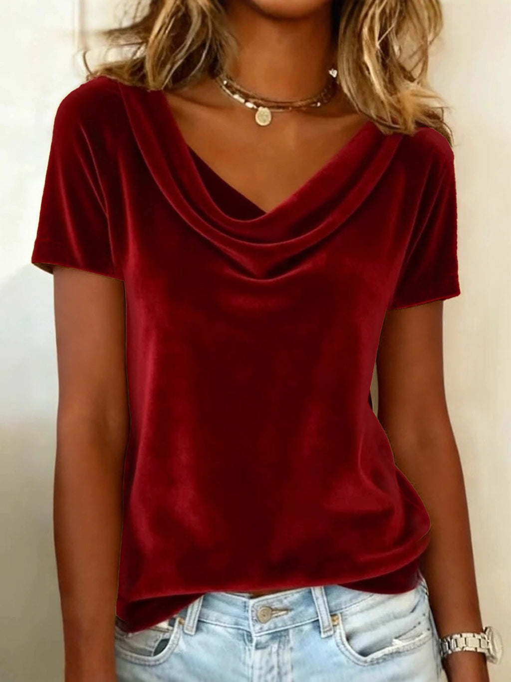 Women's Fashion Wear Solid Color Swing Collar Sleeve Sexy Shorts