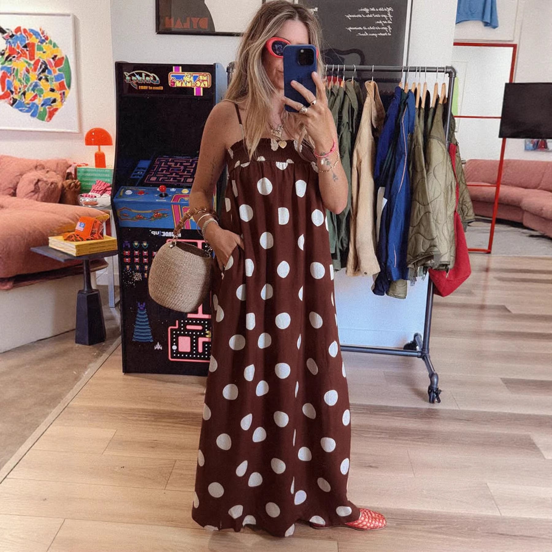 Women's Summer Polka Dot Printed Long For Dress