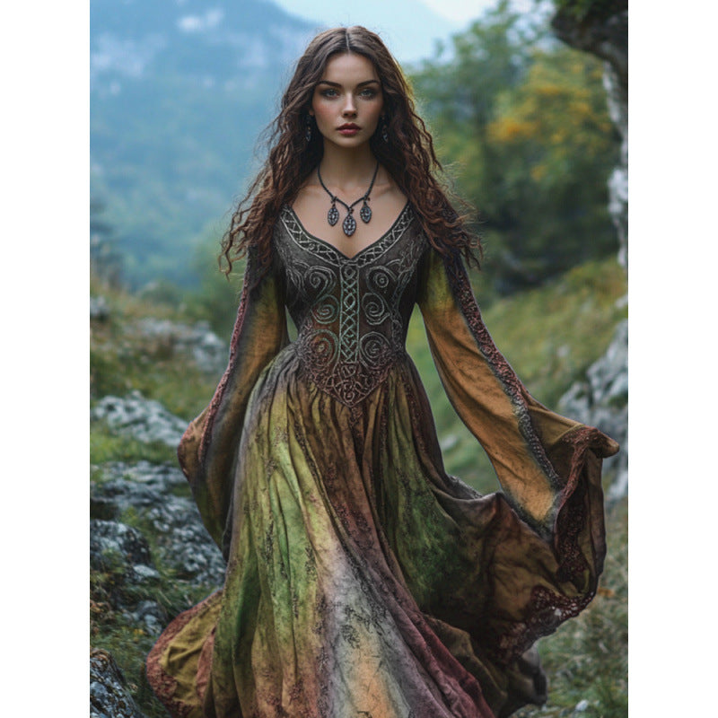 Autumn Digital Printing American Fashion Casual Halloween Dress
