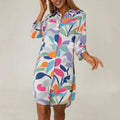Versatile Fashionable Elegant Printing Lapel Single-breasted Cardigans