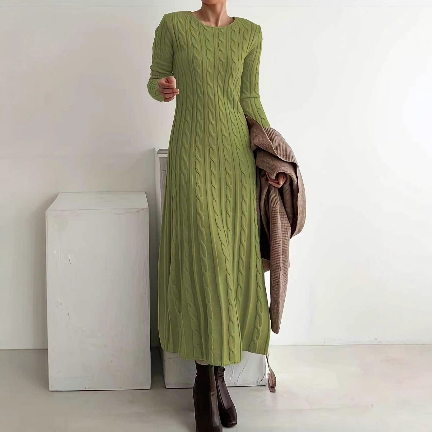Knitted Slim Round Neck Long Inner Skirts