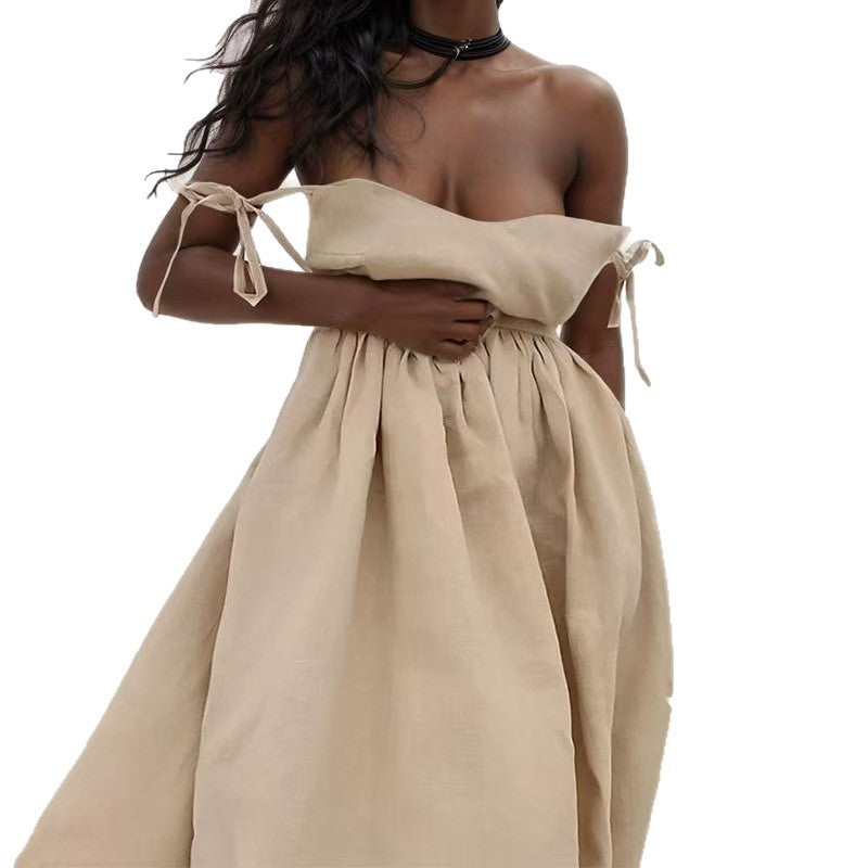 Women's Backless Elegant French Sexy High Waist Fashion Dress