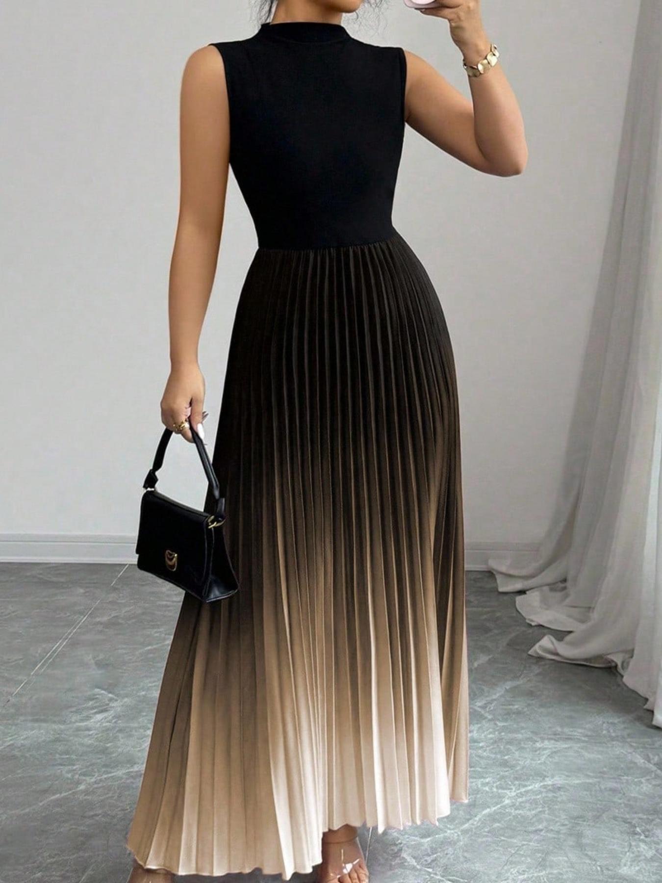 Spring Lightweight Elegant Round Neck Sleeveless Dress