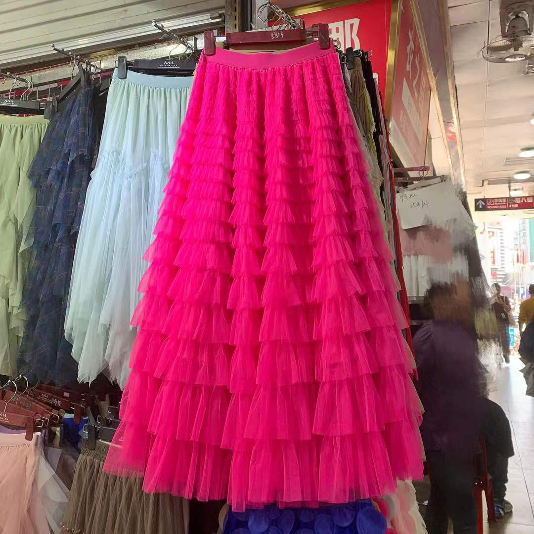 Women's Net Falbala Temperament Summer Dress Figure Flattering Skirts